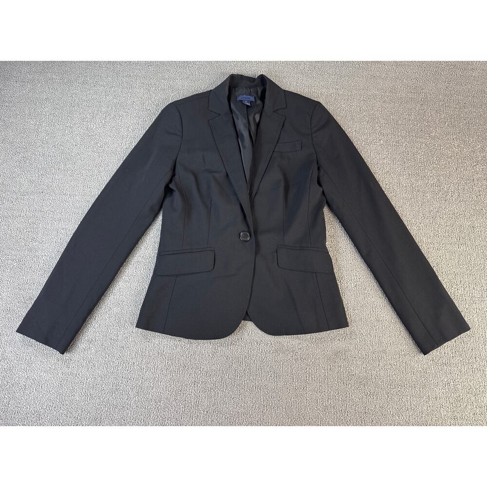 J. Crew Blazer Suit Jacket Career Wardrobe Staple Timeless Classic Black Size 2